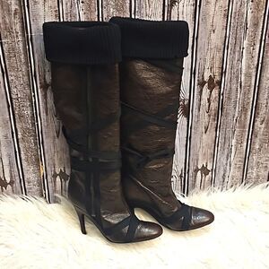 Stella McCartney Heeled Stiletto Sock Cuffed Knee High Boot 6.5